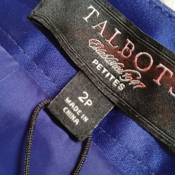 Talbots Petites Special Occasion Violet Satin Maxi Pencil Skirt w Pockets - Picture 13 of 17